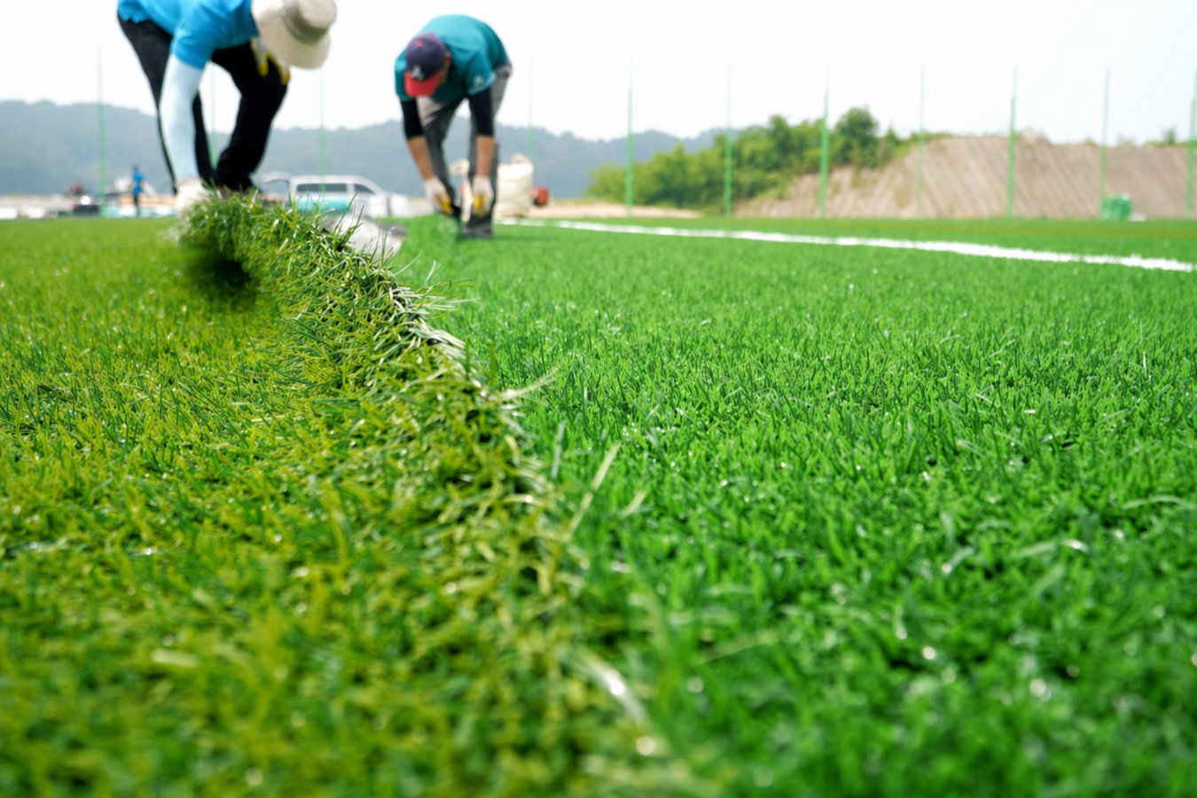 Commercial turf installation