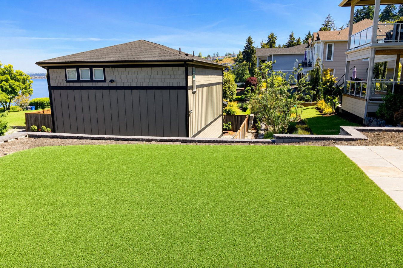 Residential turf installation